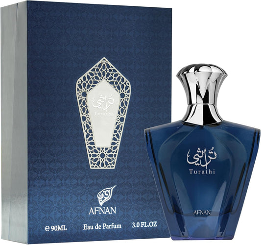 Afnan Turathi Blue Eau de Parfum Spray – 90 ml Men’s Fragrance - Afanaya