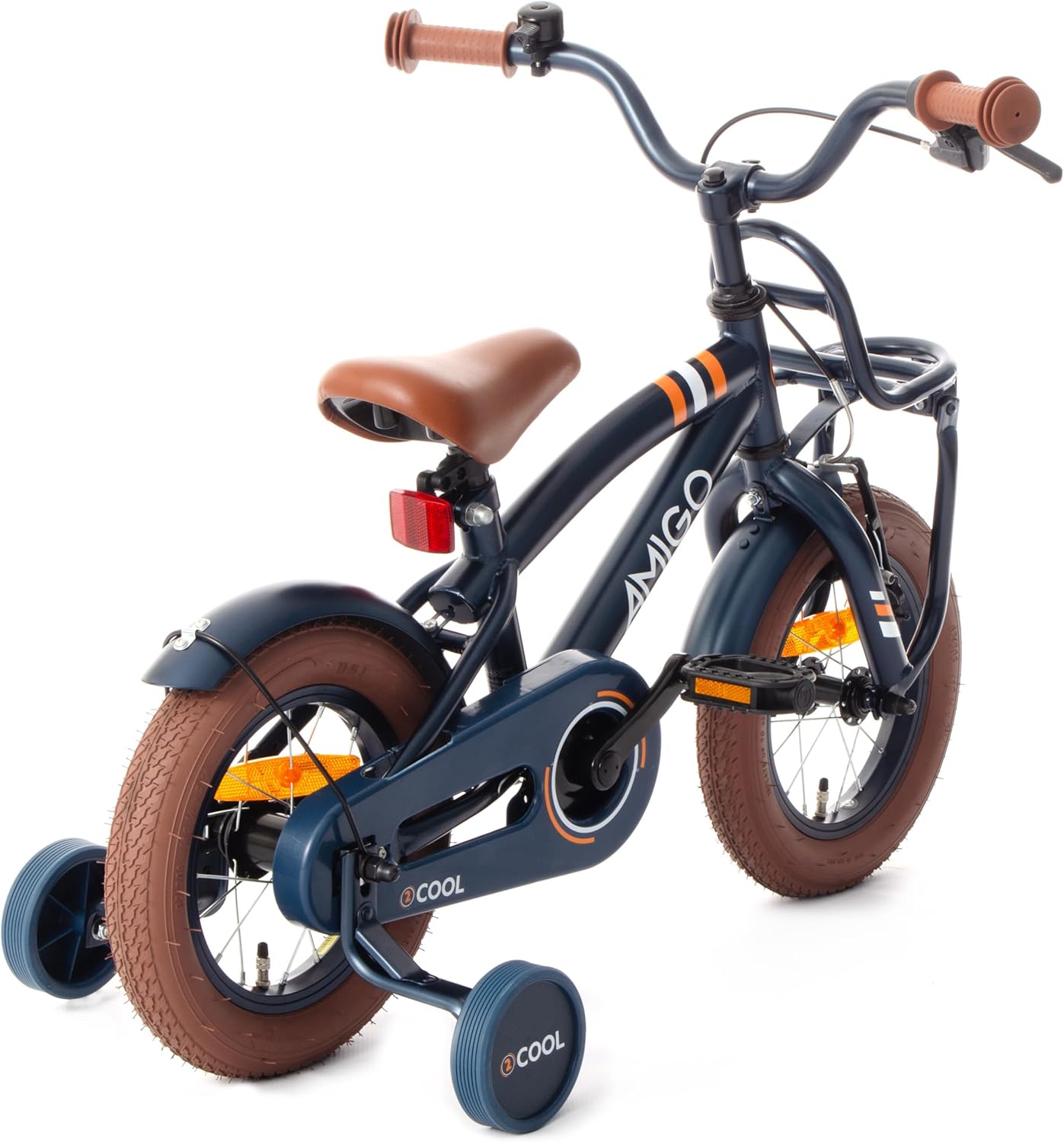 AMIGO 2Cool Boys Kids Bike 12" with Coaster Brake and V - Brake From 3 to 5 Years - Blue - Afanaya