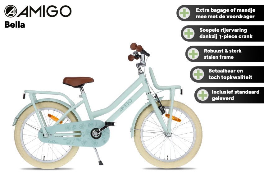 AMIGO Bella 18" Girls Bike Salmon Pink Kids Bicycle with Back Pedal Coaster Brake - Afanaya