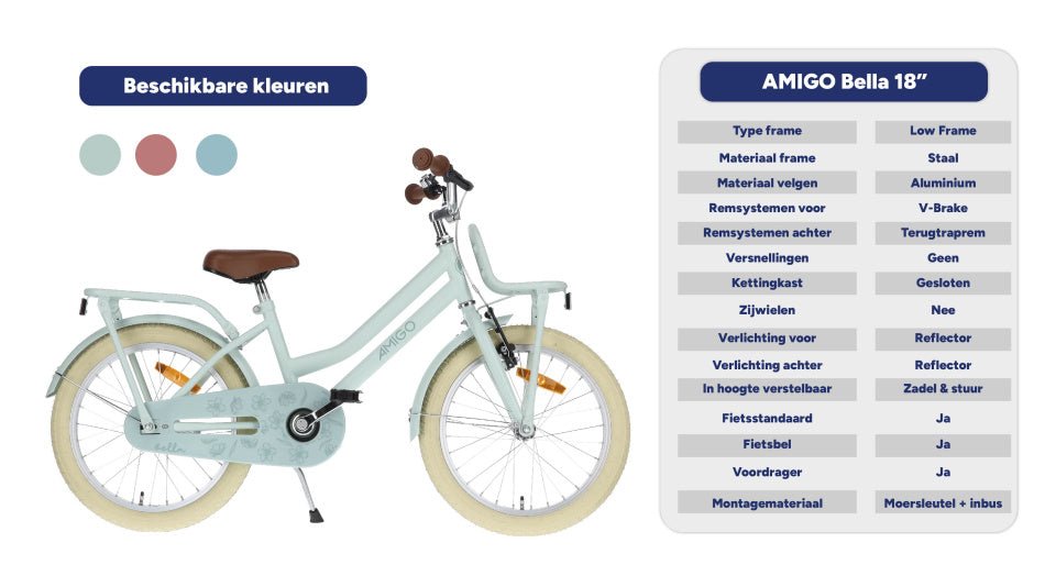 AMIGO Bella 18" Girls Bike Salmon Pink Kids Bicycle with Back Pedal Coaster Brake - Afanaya