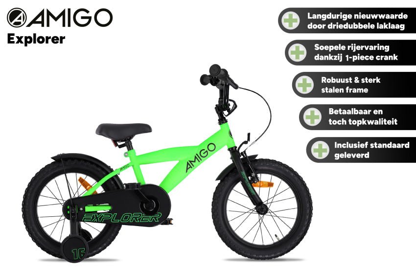 AMIGO Explorer Boys’ Bike 18 Inch Kids Bicycle with Coaster Brake & Front V‑Brake - Afanaya