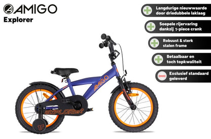 AMIGO Explorer Children's Bike 16 Inch With handbrake Back - up Pedaling Handlebar - Afanaya