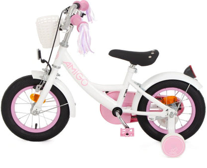 AMIGO Perfect 12" Girls Bike Kids Bicycle with Coaster Brake Lightweight Cycle - Afanaya