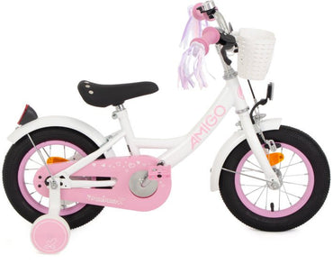 AMIGO Perfect 12" Girls Bike Kids Bicycle with Coaster Brake Lightweight Cycle - Afanaya