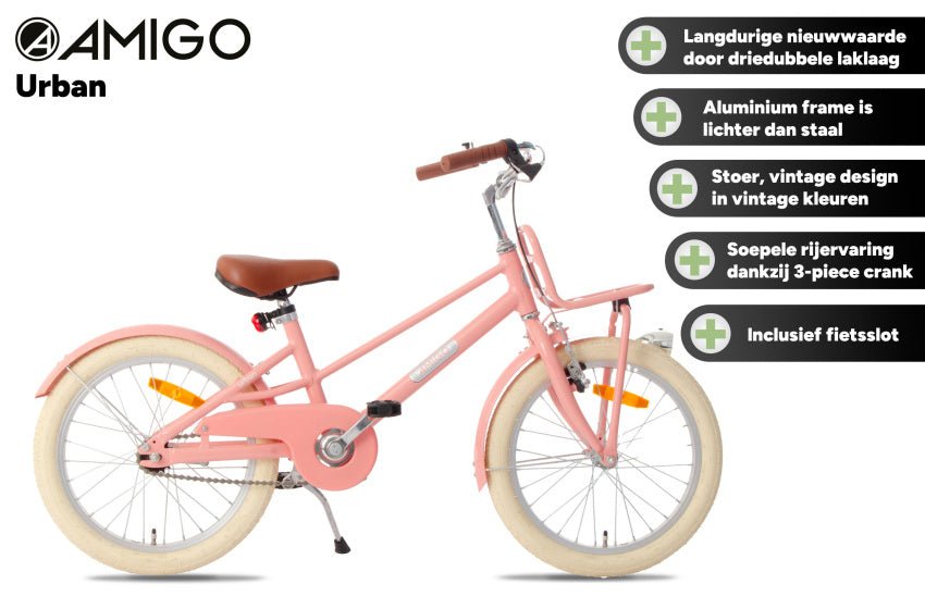 AMIGO Urban Girls Bike 20 Inch with Aluminium Frame Back Pedaling Brake - Afanaya