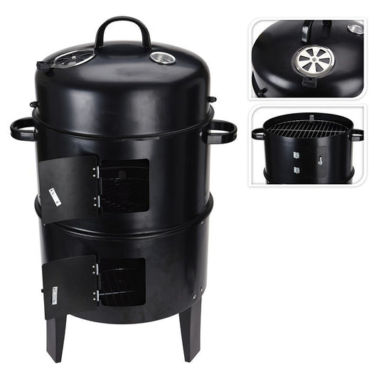 Barbecue Smoker Grill Outdoor Charcoal Smoke & Grill Oven – 40 x H78 cm - Afanaya