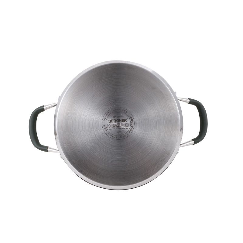 Bergner Midnight Rvs Soeppan Met Deksel - Inductie - 28Cm - 9.5L - Afanaya