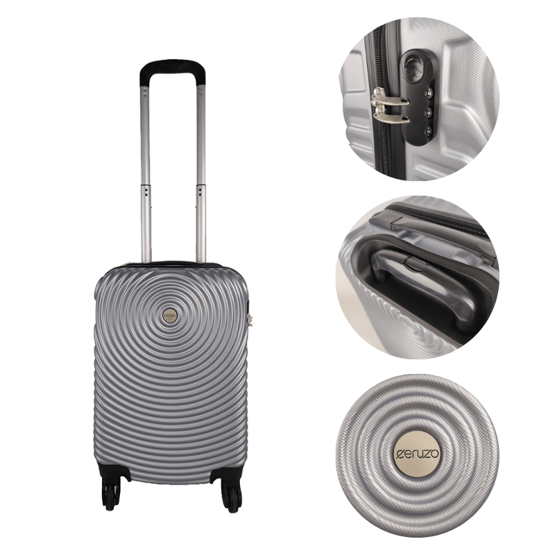 Ceruzo Cabin - Size Suitcase Lightweight 51.5 cm Hand Luggage – Grey - Afanaya