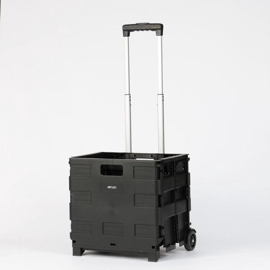 Ceruzo Folding Trolley with 30L Crates Portable Storage Cart with Collapsible Boxes - Afanaya