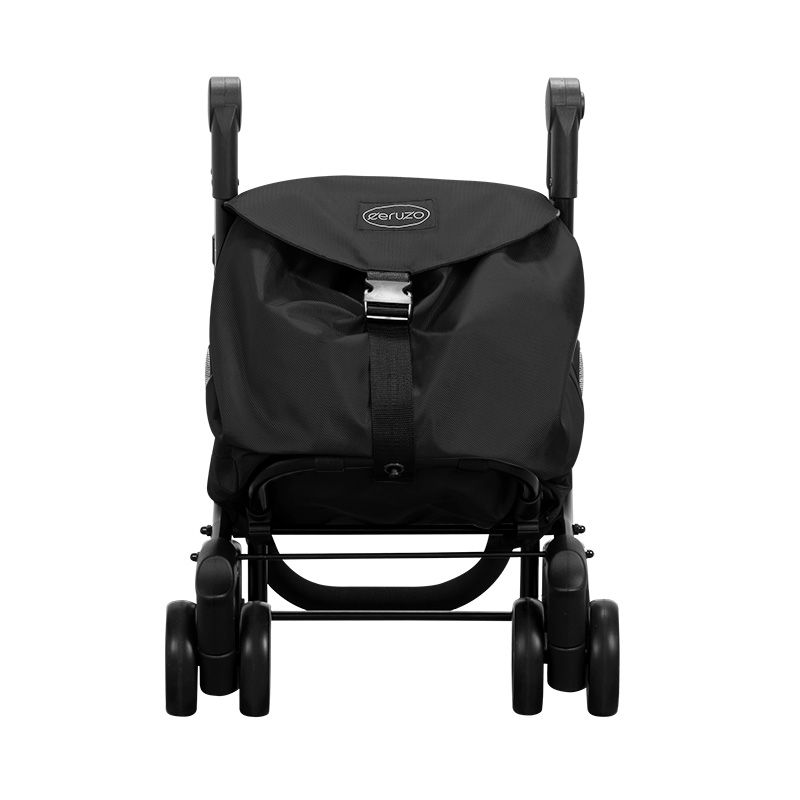 Ceruzo Go Four Shopping Trolley 43.5L Large Capacity Grocery Cart Foldable & Lightweight – Black - Afanaya