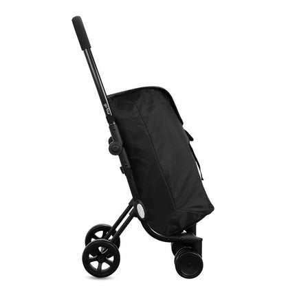 Ceruzo Go Four Shopping Trolley 43.5L Large Capacity Grocery Cart Foldable & Lightweight – Black - Afanaya
