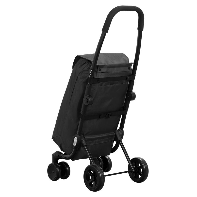 Ceruzo Go Four Shopping Trolley 43.5L Large Capacity Grocery Cart Foldable & Lightweight – Black - Afanaya