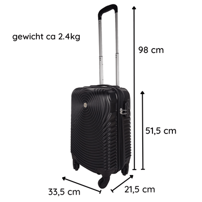 Ceruzo Handbagage Koffer - 51.5 Cm - Zwart - Afanaya