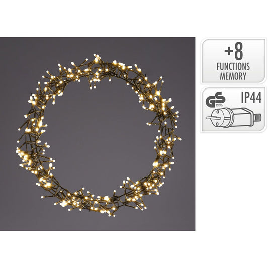 Ceruzo Kerstring Met Verlichting - 400 Led - Ø48 Cm - Warm Wit - 8 Lichtfuncties - Voor Binnen En Buiten - Afanaya