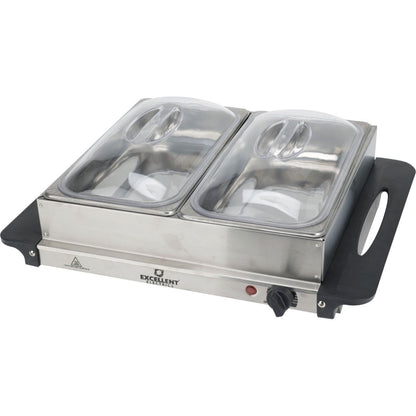Excellent Electrics Buffetwarmer Met Warmhoudplaat - 2X2.4 Liter - Afanaya