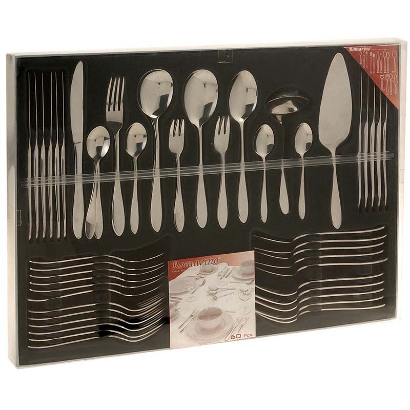 Excellent Houseware 60 - Piece Stainless Steel Cutlery Set – Modern Flatware Dining Set - Afanaya