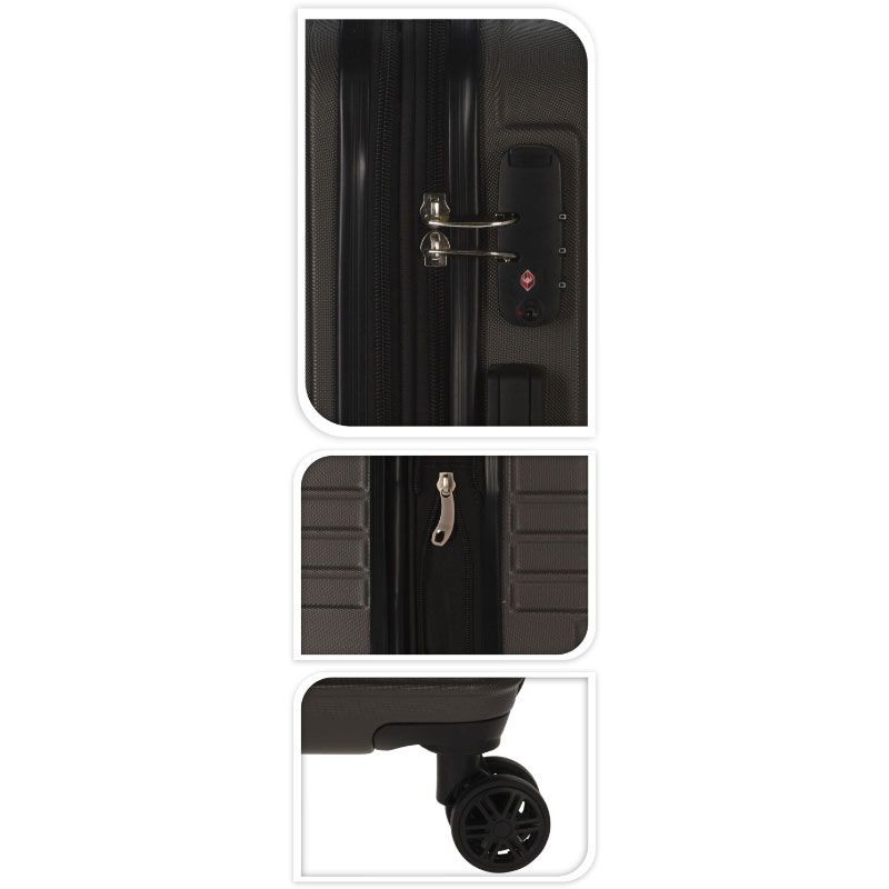 Explorer 2 - Piece Expandable Suitcase Set TSA Lock Cabin 36L & Checked 60L Luggage Dark Gray - Afanaya