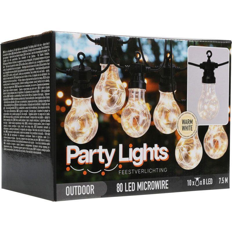 Outdoor Garden Party Lighting 450cm Warm White Micro LED 10x8 String Lights For Patio And Garden.