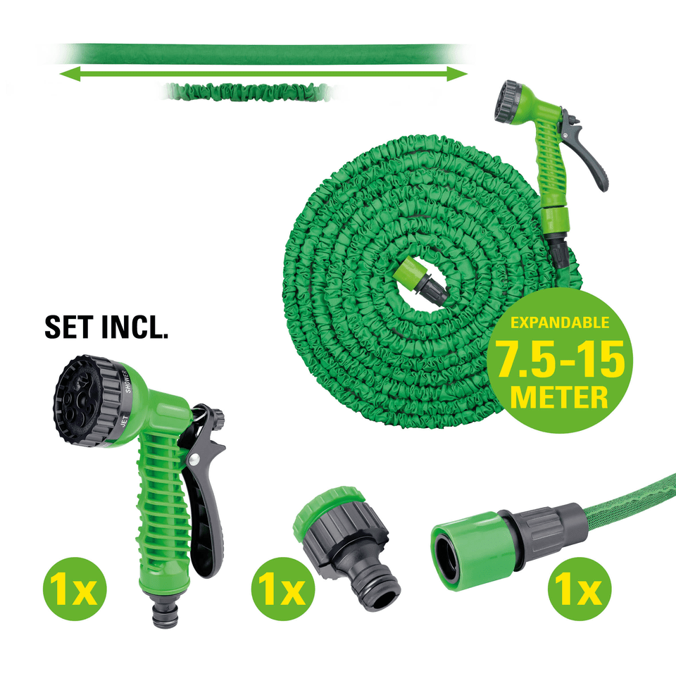 Garden Hose Set Elastic7,5 - 15M - Afanaya