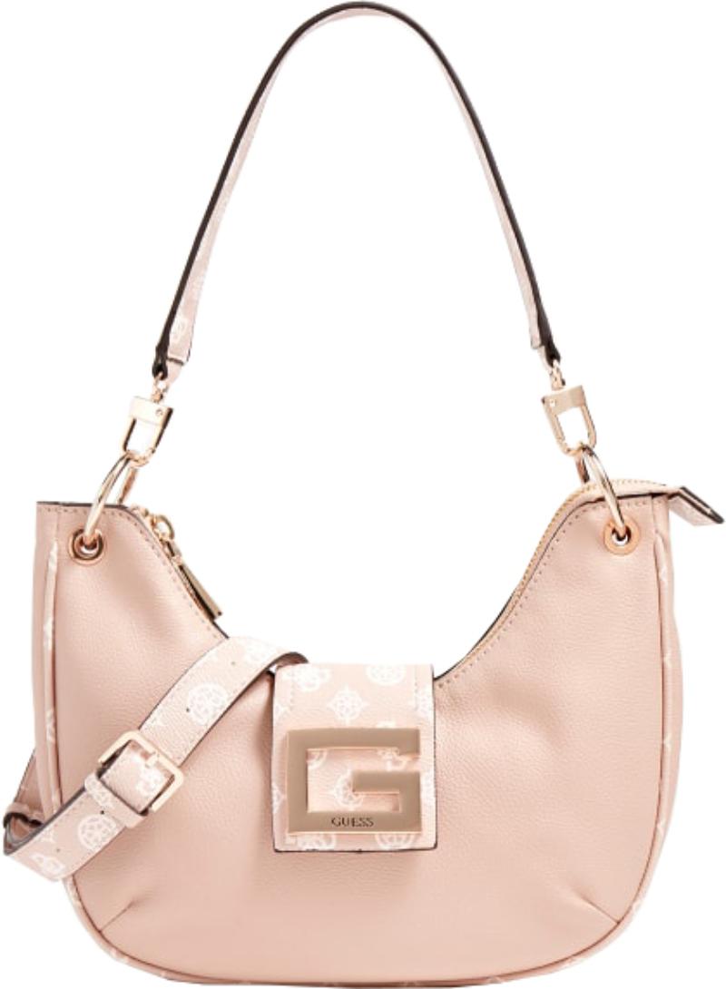 Guess, Brightside, Polyuréthane, Sac en Textile, Grand Sac Hobo, Blush, Pour Femmes