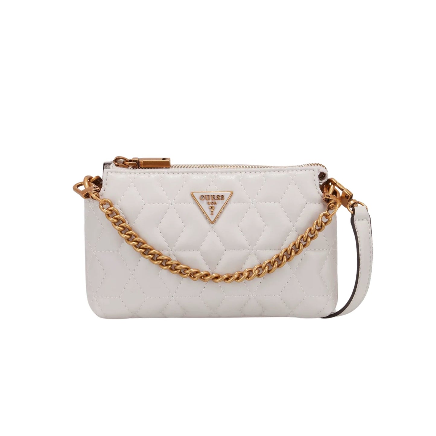 Guess, Elenia, Mini, Textil-Umhängetasche, Stone, QB867772, Für Damen
