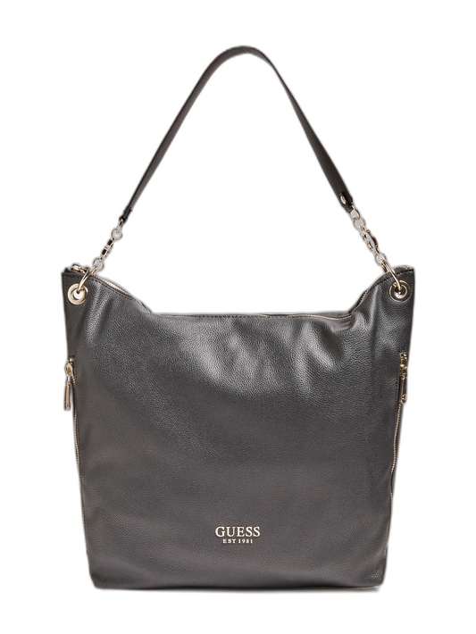 Guess, chaîne G, sac en tissu, noir, pour femme