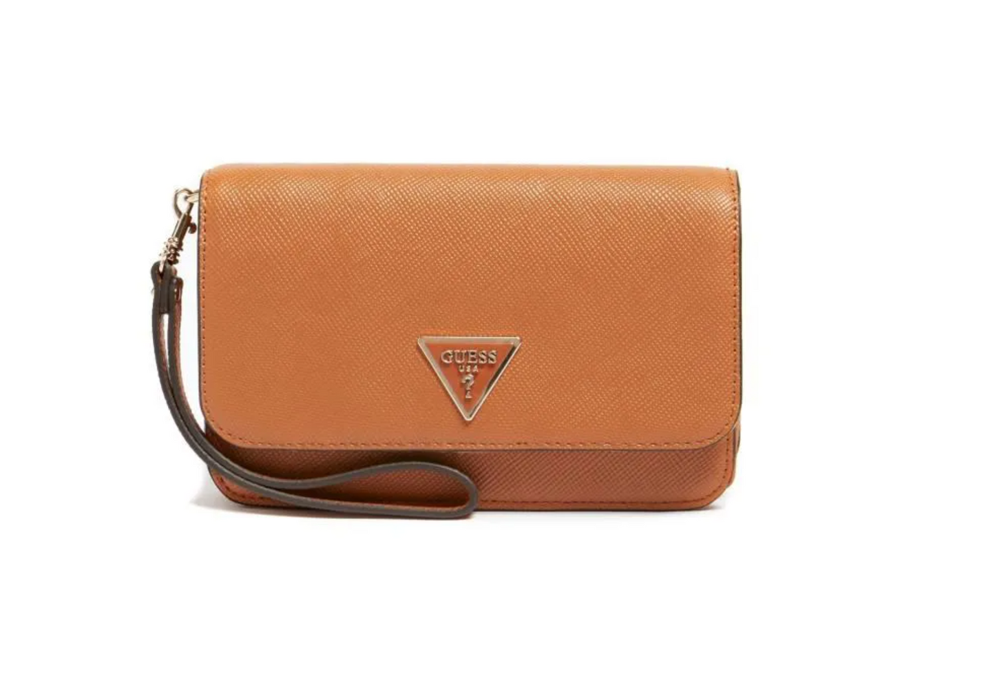 Guess Laurel Phone Organizer Bag Cognac Clair – Sac bandoulière pour femme