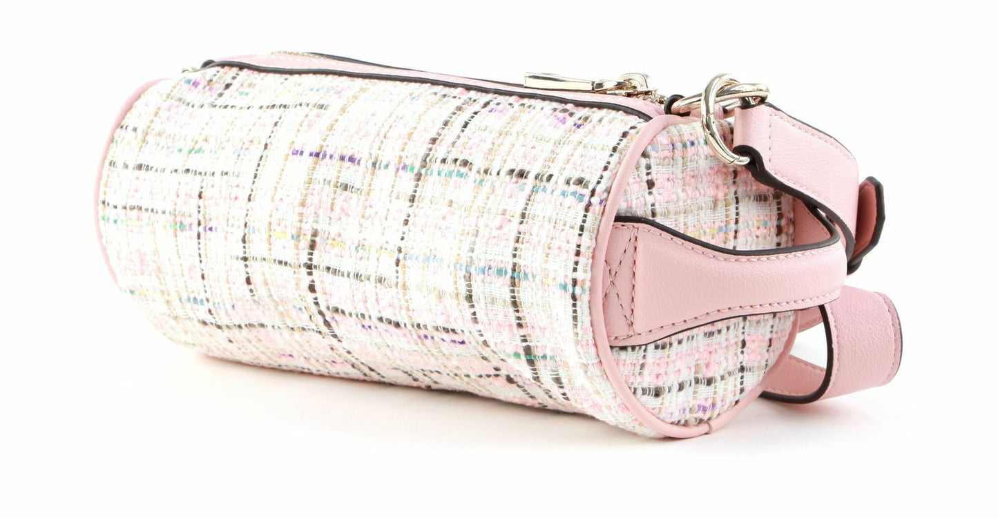 Guess, Manhattan, Polyester, Shoulder Bag, Textile Crossbody Bag, Pink Tweed, For Women
