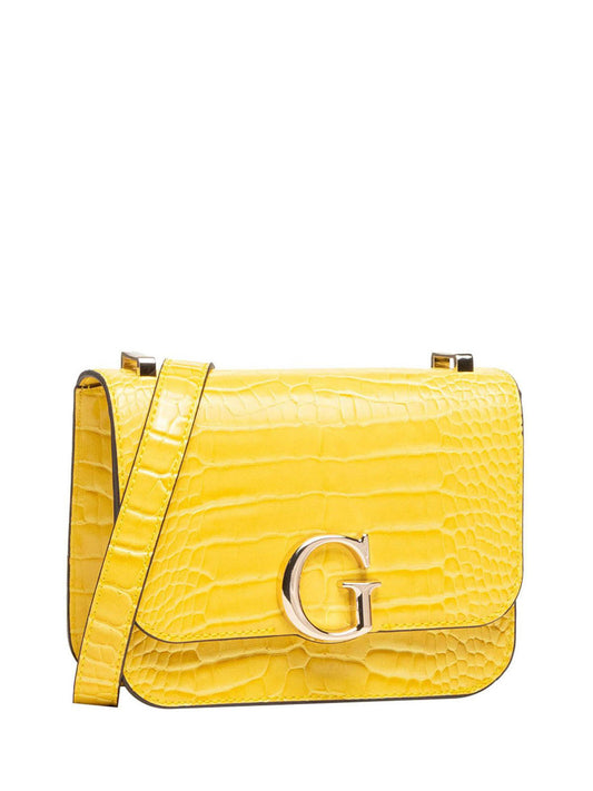 Guess, Corily, Sac Bandoulière en Textile, Jaune, 18.5 x 14.5 x 7 cm, Pour Femme