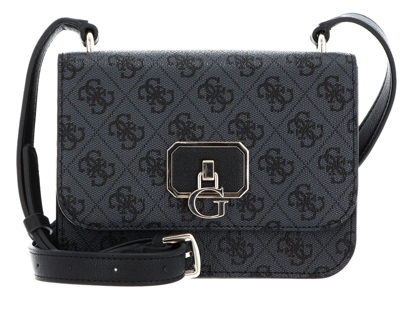 Guess, Noelle, Ceinture, Clip magnétique, Sac bandoulière en tissu, Noir, 14 x18.5 x7 cm, Pour Femme