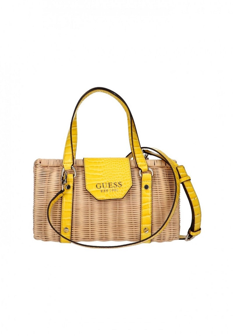Sac à main Paloma Guess jaune — Sac textile de luxe pour femme