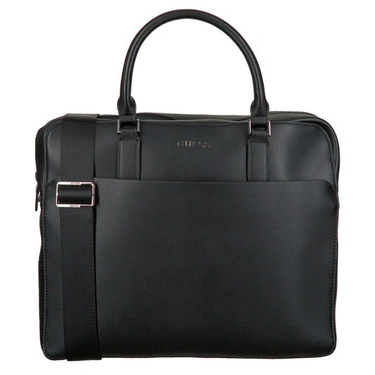 Guess, Scala, Ecological leather, Textile Briefcase, Computer, Black, 36 x 29 x 9 cm, For Men.