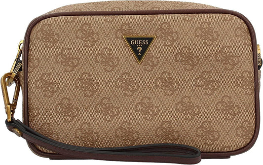 Guess, Vezzola, Polyurethane, Small, Textile Crossbody Bag, Brown, GU154H046-O11, 13x20x5 cm, Unisex.