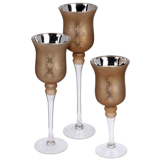 Home&Styling Home & Styling Set Van 3 Luxe Kandelaren - Afanaya