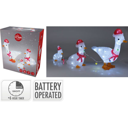 Kerstfiguur Acryl - Eenden - Led - Set Van 3 - Afanaya