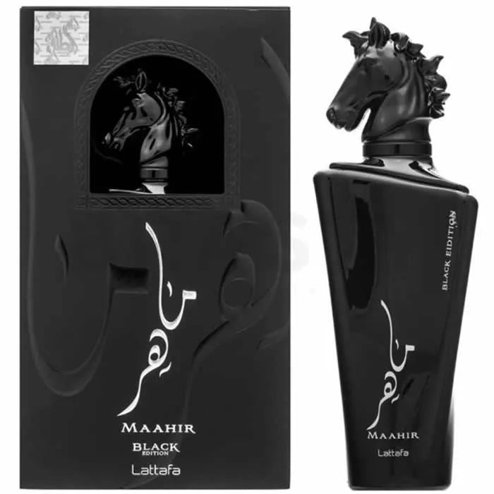 LATTAFA MAAHIR BLACK EDP SPRAY 100ML - Afanaya