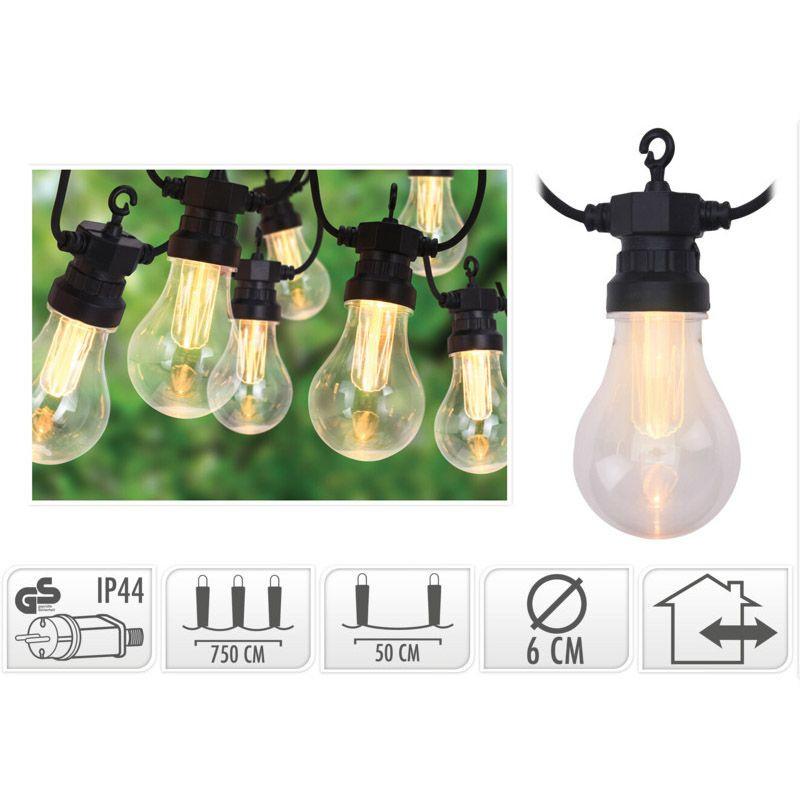 Outdoor LED Light String With 10 Reflector Lamps For Garden, Patio, Balcony Festive Outdoor Lighting.