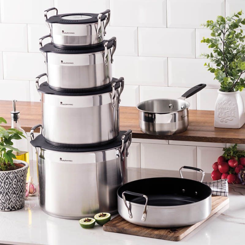 Masterpro Saucepan with Silicone Lid 16 cm Non - Stick Induction Compatible Cooking Pan - Afanaya