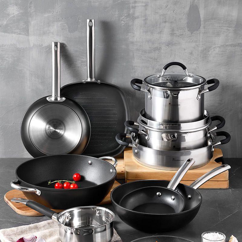Masterpro Wok Pan Turbo – 28 cm Induction Compatible, Forged Aluminium.