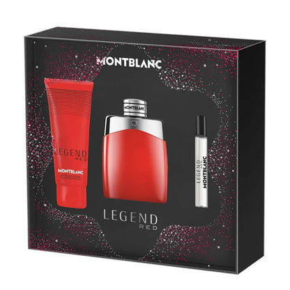 Montblanc Legend Red Eau de Parfum Gift Set – 100ml + 7.5ml Travel Spray + 100ml Shower Gel - Afanaya