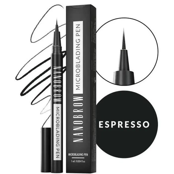 Nanobrow Microblading Pen Espresso 1ml For Natural Brows Precision Shaping And Filling Long Lasting Eyebrow Pen.