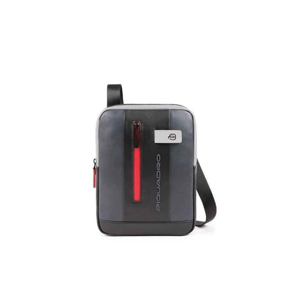Piquadro, Urban, iPad Sleeve, Leather Crossbody Bag, Black/Grey, CA1816UB00, 21 x 27 x 6 cm, For Men.