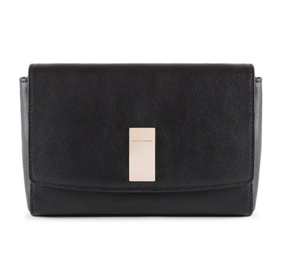 Piquadro, Dafne, Leather Handbag, Sistem RFID, Black, 19 cm