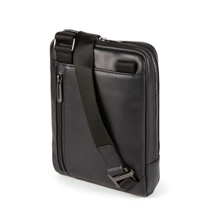 Piquadro, Obidos, Leather Crossbody Bag, Black, 17 x 22 x 5.00 cm, For Men