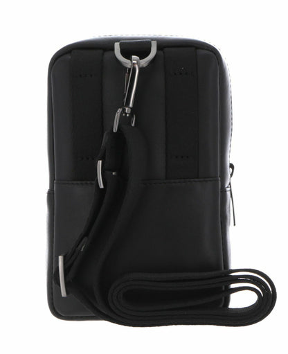Piquadro, Obidos, Leather Crossbody Bag, Black, For Men