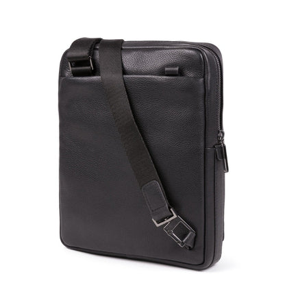 Piquadro, Tallin, iPad Sleeve, Leather Crossbody Bag, Black, CA1816W108, 21.5 x 27 x 7 cm, For Men
