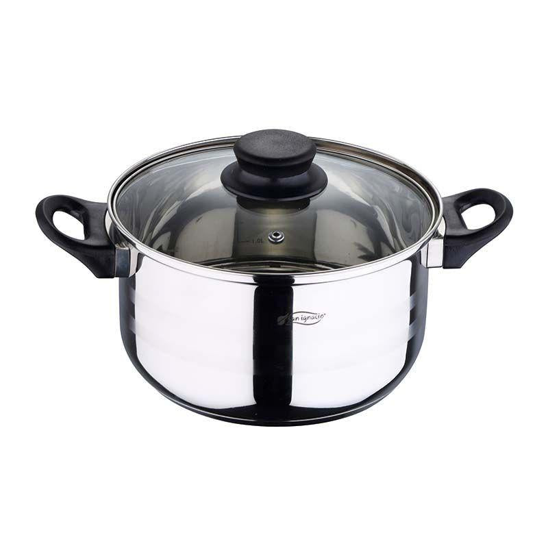 San Ignacio Toledo 5-Piece Stainless Steel Cookware Set With Lids For Starter Student Or Camping.