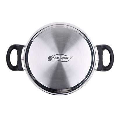 San Ignacio Toledo 5-Piece Stainless Steel Cookware Set With Lids For Starter Student Or Camping.