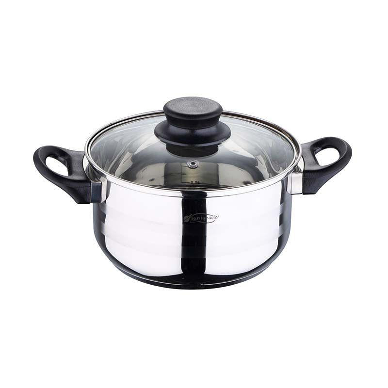 San Ignacio Toledo 5-Piece Stainless Steel Cookware Set With Lids For Starter Student Or Camping.