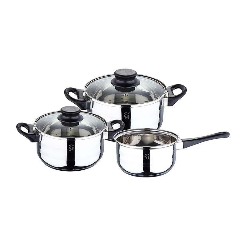San Ignacio Toledo 5-Piece Stainless Steel Cookware Set With Lids For Starter Student Or Camping.